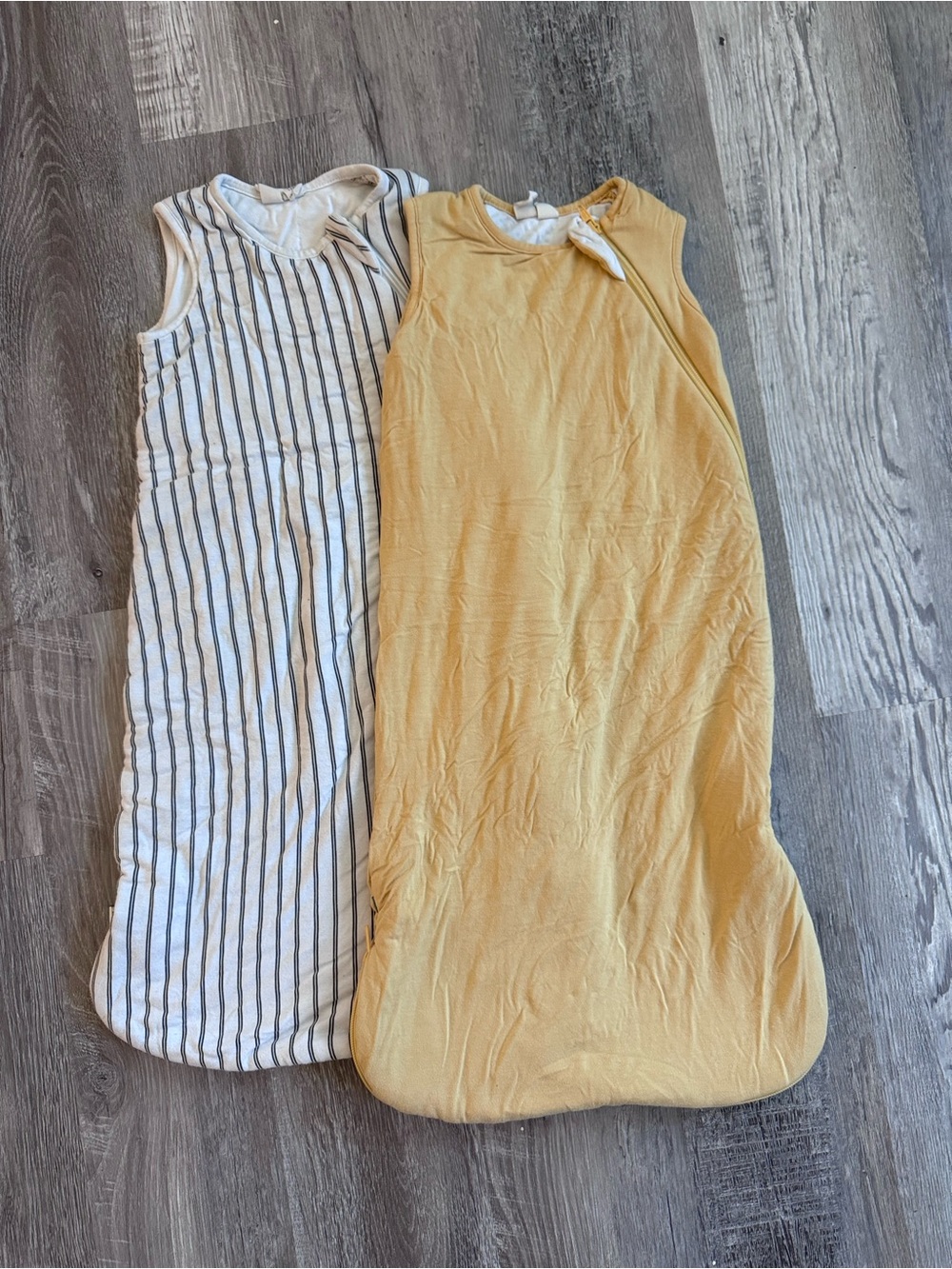 Kyte BABY Mustard & Gray Striped Sleeveless Sleep Sacks